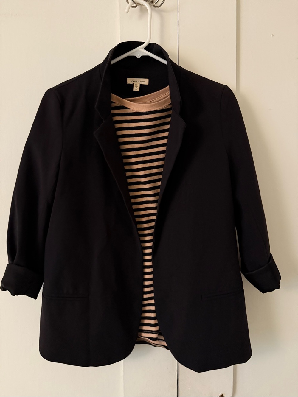 silence + noise Black Open-Front Blazer